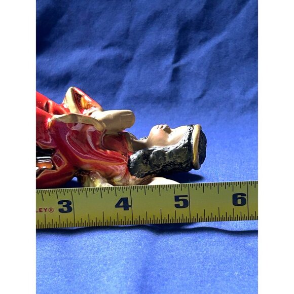 Hand-Painted Red Ceramic Angel Candle Holder W/Star & Gold Accents Religious - Picture 5 of 11